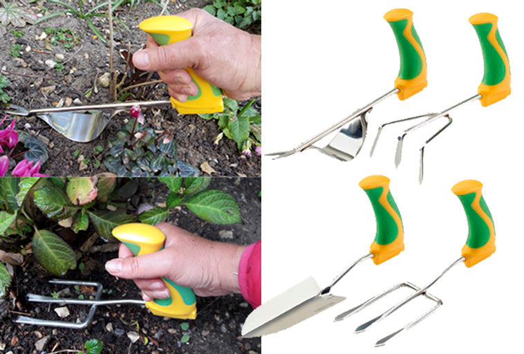 Garden Tools Set 3 Piece Ergonomic Garden Tool, Vertical Handle Garden  Tools for Arthritis Requires Less Grip Strength for Gardening, Gifts Tools  for