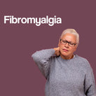 A white panel with the word – Fibromyalgia – on it