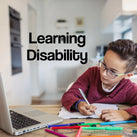 A white panel with the words – Learning Disability – on it