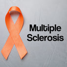 A white panel with the words – Multiple Sclerosis – on it