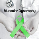 A white panel with the words – Muscular Dystrophy – on it