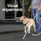 A white panel with the words – Visual Impairment – on it