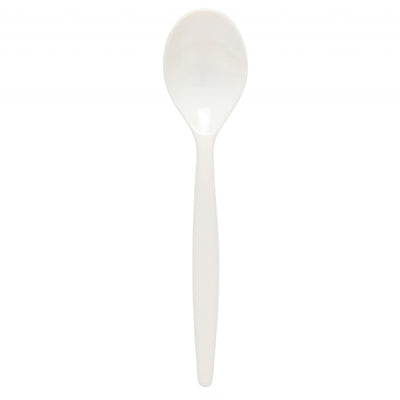 Standard Reusable Dessert Spoon - White