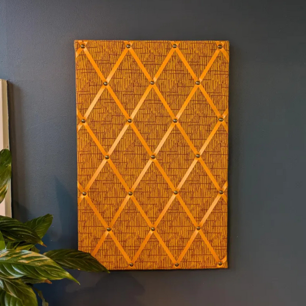 Fabric Notice Board - Orange Barkcloth