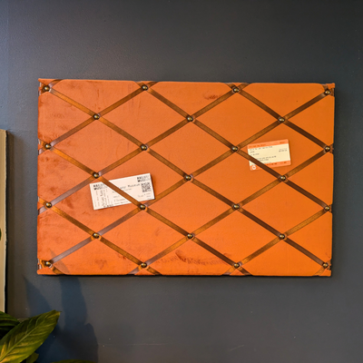 Fabric Notice Board - Orange Velvet