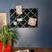 Fabric Notice Board - Black Velvet Green Ribbon