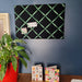 Fabric Notice Board - Black Velvet Green Ribbon