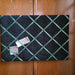 Fabric Notice Board - Black Velvet Green Ribbon