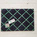 Fabric Notice Board - Black Velvet Green Ribbon