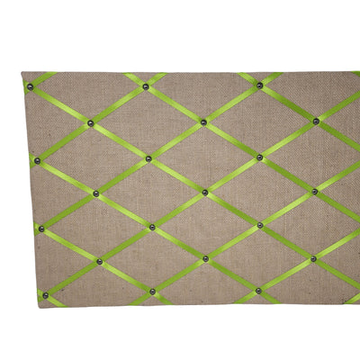 Fabric Notice Board - Hessian Lime Green