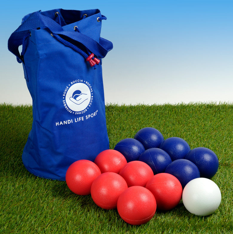 Lawn Boccia set on a body of grass