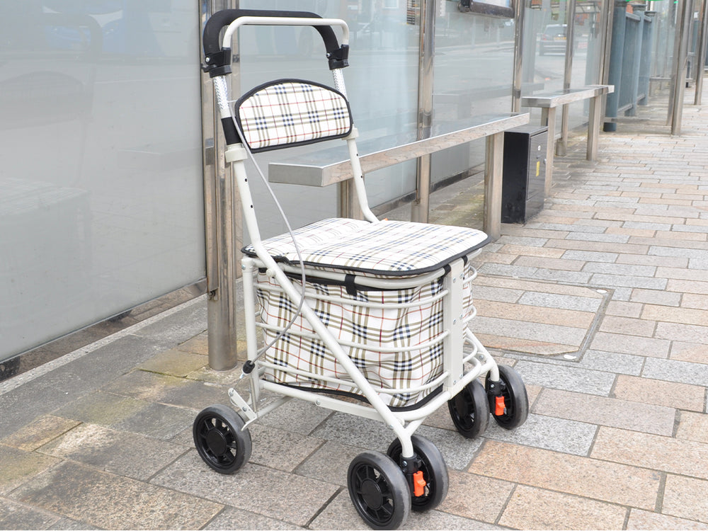 Shopping Trolley with Seat - Check