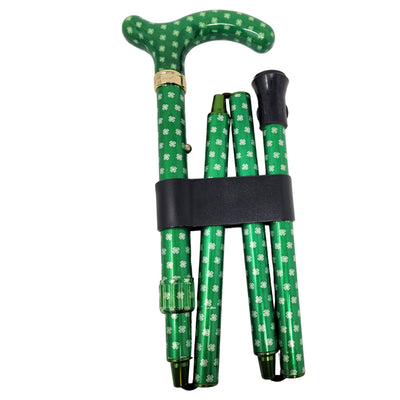 Classic Canes Slimline Folding Petite Cane Shamrocks - Ex display