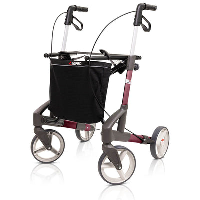 Troja Original Rollator / Four Wheel Walker - Red