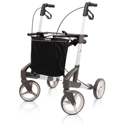 Troja Original Rollator / Four Wheel Walker - Silver