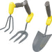 3 Piece Ergonomic Handled Gardening Set - Cultivator, Trowel and Fork