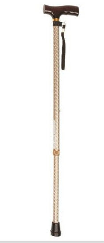 Non Folding Height Adjustable Walking Stick- Bronze Wave