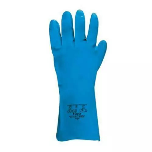 Nitri-Tech lll Blue Nitrile Flock Lined Rubber Gloves