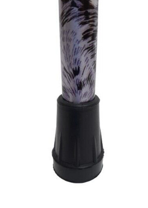 Classic Canes Height Adjustable Ladies Walking Stick, Grey White Leopard Print