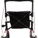 A rear view of a White Deluxe Fold Flat Rollator