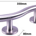 Luxury Curved Stainless Steel Grab Bar in a Polished Finish - 355mm