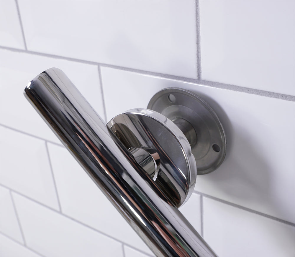 Luxury Curved Stainless Steel Grab Bar in a Polished Finish - 355mm