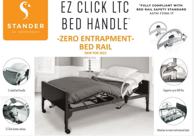 EZ Click LTC Bed Handle - Bed Rail for Hospital Beds