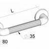 Picture of dimensions of Atlantis Moulded Fluted Grab Rails