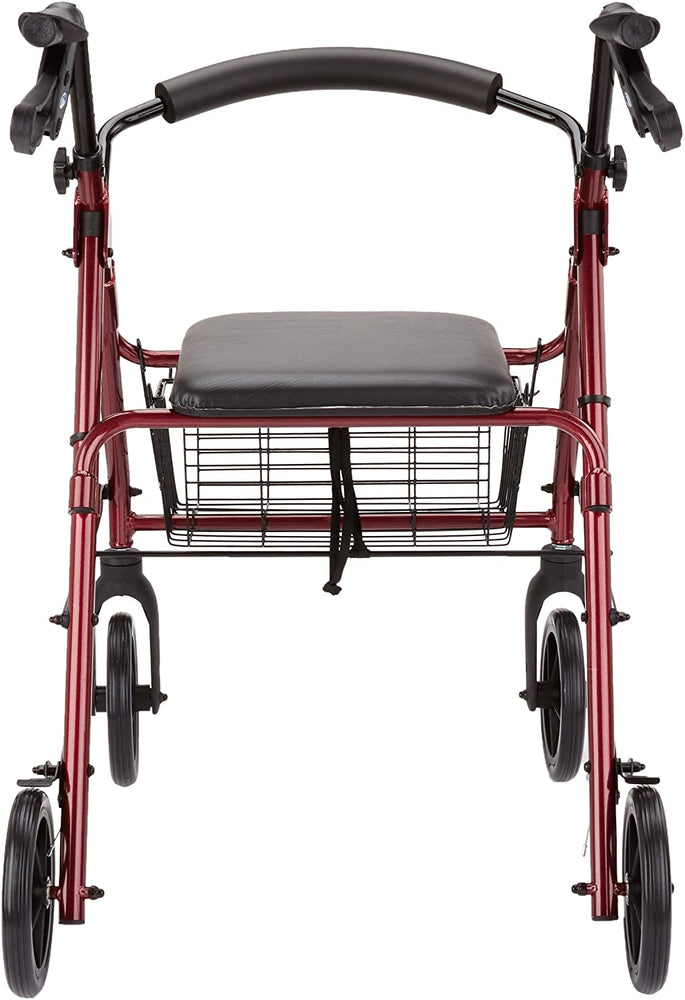 Days Four-Wheeled Rollator/Walker - Ruby Red