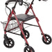 Days Four-Wheeled Rollator/Walker - Ruby Red