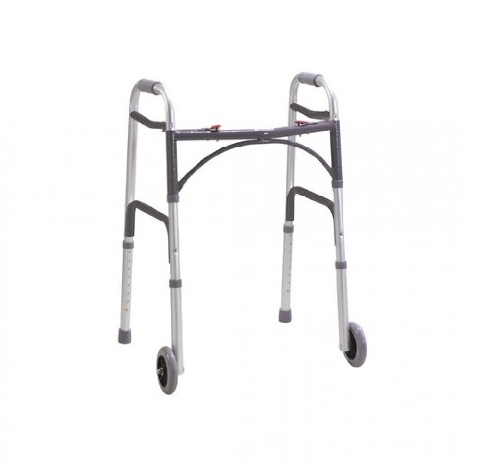 Foldable zimmer hot sale frame with wheels