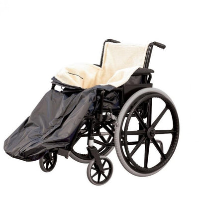 The Wheelchair Fleece Lined Leg Cosy on a wheelchair