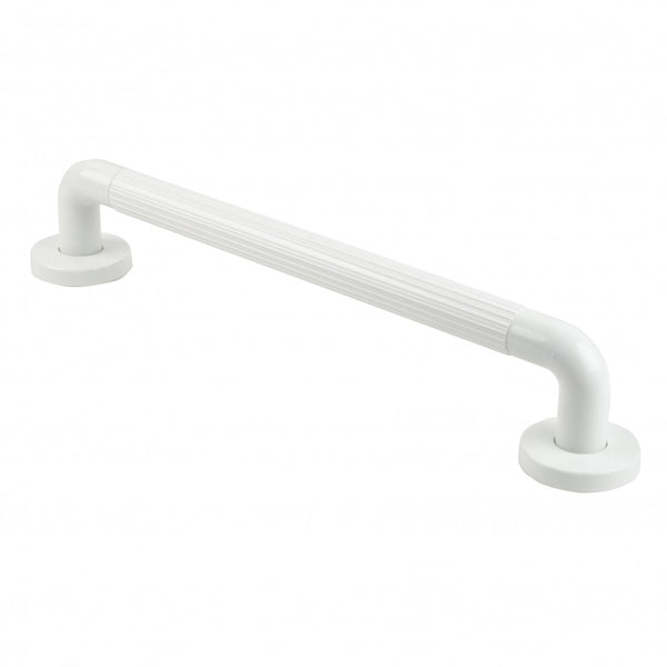 Lightweight Plastic Fluted Grab Bar with Ribbed Handle - White ...